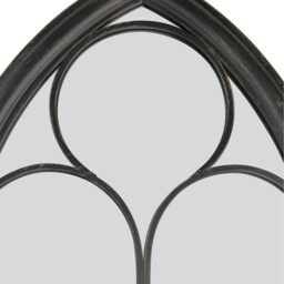 Capulet Black Rustic Chapel Window Garden Wall Mirror 112cm x 61cm - Antique Black - thumbnail 3
