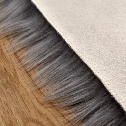 Livingandhome Grey Oval Shaggy Area Rug - Grey / 90cm - thumbnail 3