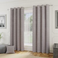 Pair of Royale Silver Boucle Eyelet Thermal Room Darkening Curtains - Silver / 168cm / 183cm - image 1