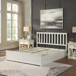 Selena Ottoman Bed - White / Double - thumbnail 3