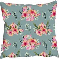 Watercolor hibiscus flowers Cushion - blue / 60cm