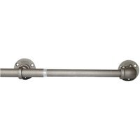 Gun Metal Industrial Room Darkening Extendable Metal Curtain Pole Set - Gunmetal Grey / 70cm - thumbnail 1