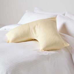 330 Thread Count Egyptian Cotton V Shape Pillowcase - Pale Yellow - thumbnail 3