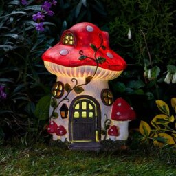 Solar Mushroom LED Ornament  - Red - thumbnail 2