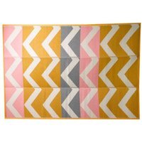 Alfresco Zig Zag Picnic Rug - Yellow,Pink,White,Blue - thumbnail 1