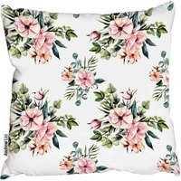 Floral pattern with watercolor pink flowers Cushion - pink / 60cm