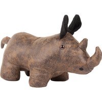 Faux Leather Rhino Door Stop - Brown - image 1