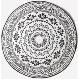 Homescapes Outdoor Rug Waterproof Reversible, 180cm Round, Black and White Motif - Black - thumbnail 3