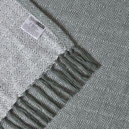 Homescapes Malda Cotton Throw with Tassels - Green / 200cm - thumbnail 4