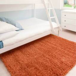 Super Soft Terracotta Orange Shaggy Living Area Rug - Terracotta / 230 x 160cm - thumbnail 2