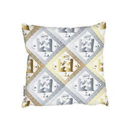 Egyptian Hieroglyphs In Gold  Silver Outdoor Cushion - Yellow / 60cm - thumbnail 2