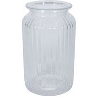 Ribbed Glass Vase H18.5 cm - Clear