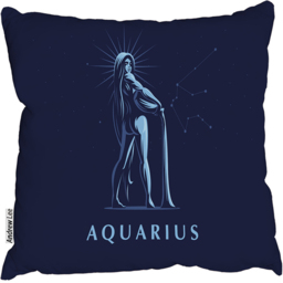 Sign Of The Zodiac Aquarius Outdoor Comfy Cushion - Blue / 60cm - thumbnail 2