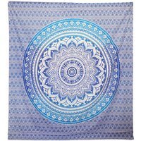 Umrao Mandala Wall Hanging  Beach Spread - Blue Handcrafted Decor - Blue