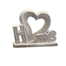 Crushed Diamond Home Sign Letters With Heart Jewel - Silver - thumbnail 3