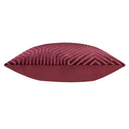 Evoke Cut Velvet Cushion - Red / 55cm / Polyester - thumbnail 3