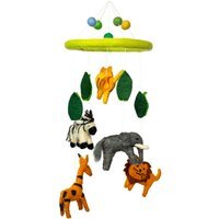 Handmade Felt Safari Mobile for Nurseries  Playrooms - Jungle Animal Decor - Multi