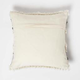Homescapes Lindi Handwoven Tufted Cream Kilim Cushion - Cream - thumbnail 3