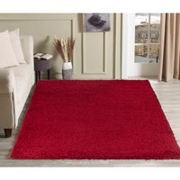 Desire Rugs Plain Living Room Fluffy Shaggy Area Rugs - Red / 120x170 - image 1