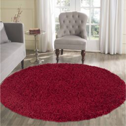 Desire Rugs Plain Living Room Fluffy Shaggy Area Rugs - Red / 120x170 - thumbnail 5