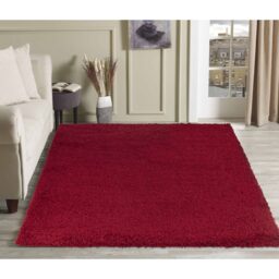 Desire Rugs Plain Living Room Fluffy Shaggy Area Rugs - Red / 120x170 - thumbnail 4