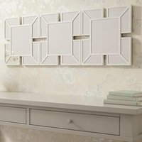 3x Art Deco Wall 1920 Design Tile Mirror White 25Cm - WHITE