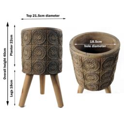 Luxury Indoor Planter Cachepot - Brown / 21.5cm - thumbnail 4