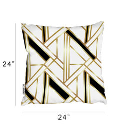 Golden Art Deco Outdoor Cushion - Yellow / Machine Washable / 60cm - thumbnail 2