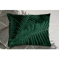 Deep Green Fern Leaves  Biophilia Trend Cushion - Green - thumbnail 1