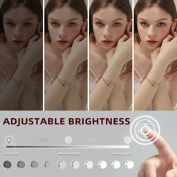 VANITII Mary Hollywood Vanity Make Up Mirror 15 Dimmable LED Bulbs - Metal White - thumbnail 4