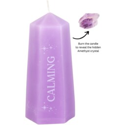 Crystal Tower Candle with Rough Stones - 30 Hours - thumbnail 4