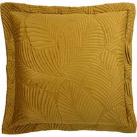 Palmeria Velvet Quilted Cushion - Gold / Polyester