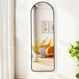 Arched Full Length Wall Mirror - Black - thumbnail 2
