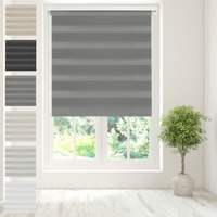 Day Night Zebra Duo Roller Blind - Dark Grey / 160cm / 120cm Width x 160cm Drop / 120cm - thumbnail 1