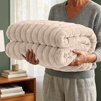 Ribbed Fleece Blanket - Cream