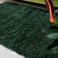 Super Soft Dark Shaggy Living Area Rug - Forest Green / 110 x 60cm