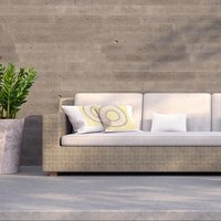 Circle Ornament Yellow Outdoor Cushion - Yellow / 60cm - image 1