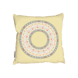 Circle Ornament Yellow Outdoor Cushion - Yellow / 60cm - thumbnail 2