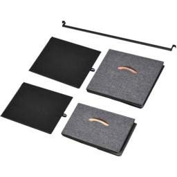 HOMCOM Chest Of Drawers Wth Coat Rack Frame - Black - thumbnail 3