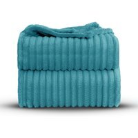 Snug Soft Chunky Ribbed Cord Plush Throw Blanket - Teal  / 305x305