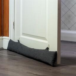 78.5cm Herringbone Draught Excluder - Grey - thumbnail 5