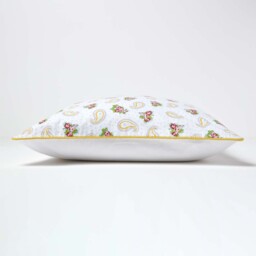 Homescapes Cotton Paisley and Dots Cushion Cover - White - thumbnail 4