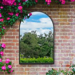 MirrorOutlet The Arcus Metal Framed Arched Garden Wall Mirror - Gold / 120cm - thumbnail 2
