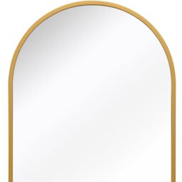 MirrorOutlet The Arcus Metal Framed Arched Garden Wall Mirror - Gold / 120cm - thumbnail 4