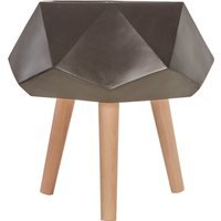 Darnell Small Black Geometric Planter with Legs - Black