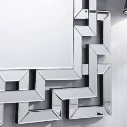 arge Rectangular Design with Patterned Glass Frame - Silver - thumbnail 3