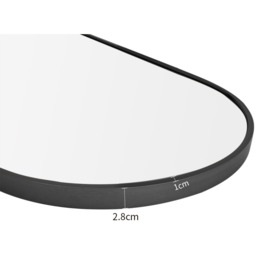 Livingandhome Oval Metal Full Length Wall Mirror 160cm - Black - thumbnail 2