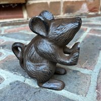 Cast Iron Mouse Decorative Doorstop - Brown / 1 - thumbnail 1