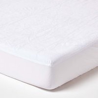Waterproof Terry Towelling Mattress Protector - White / Superking