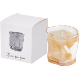 Soy Wax Candle in Frosted Glass Jar - Pink - thumbnail 2
